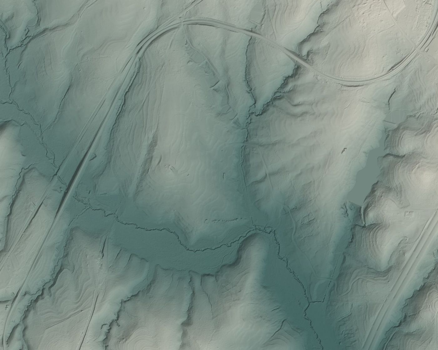 Bare earth lidar of the property